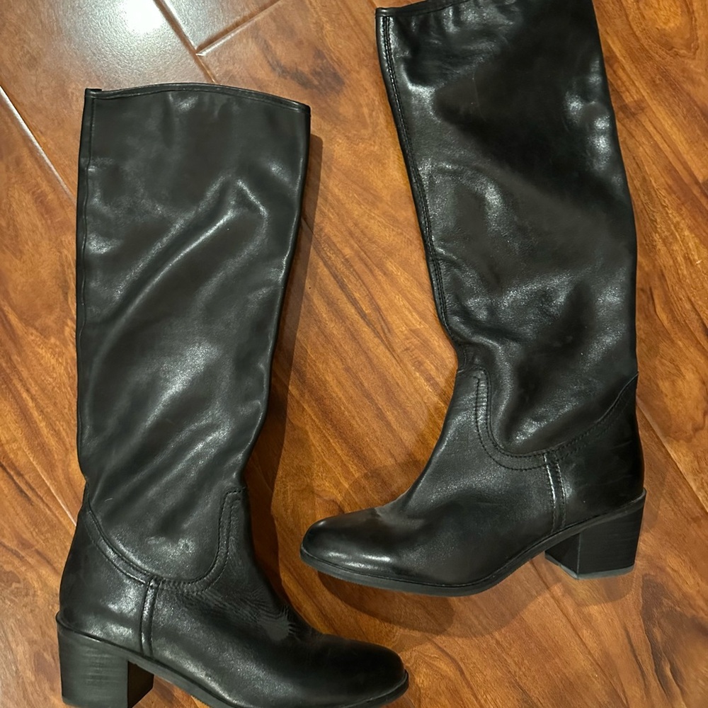 Sam Edelman Black Leather Knee-High Boots
